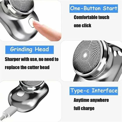 Mini Electric Shaver Portable Electric Shaver, Pocket Portable Electric Shaver Wet and Dry USB Mini Shavers for Men, Electric Mini Shaver Portable Electric Shaver for Home, Car, Travel (1PC)